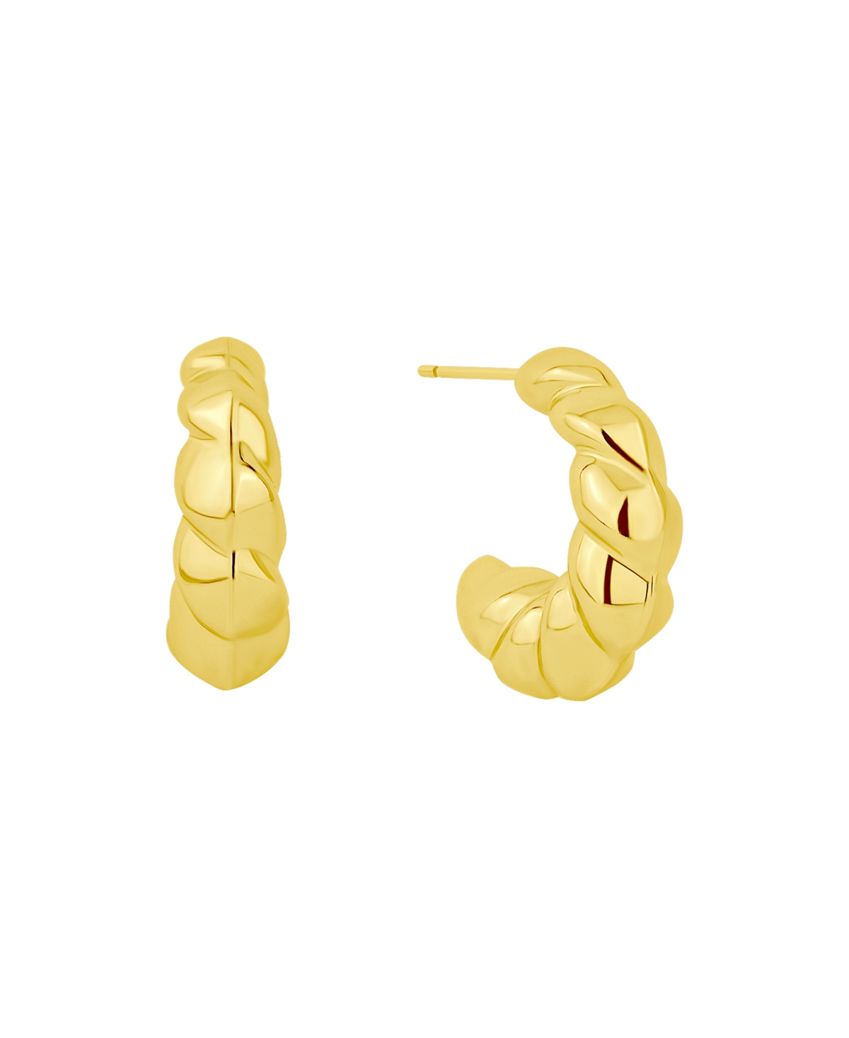 And Now This 18k Gold Plated Twisted Puff C-hoop Earrings In Gold