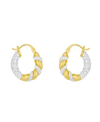 Clear Crystal Click Top Hoop Earrings