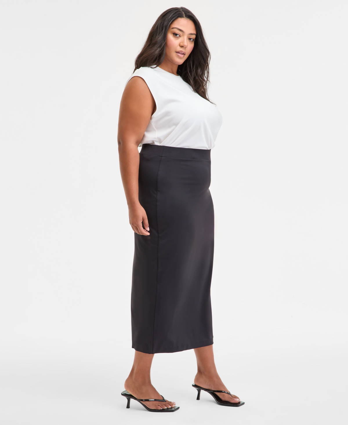 Bar Iii Trendy Plus Size Midi Skirt, Exclusively At Macy's