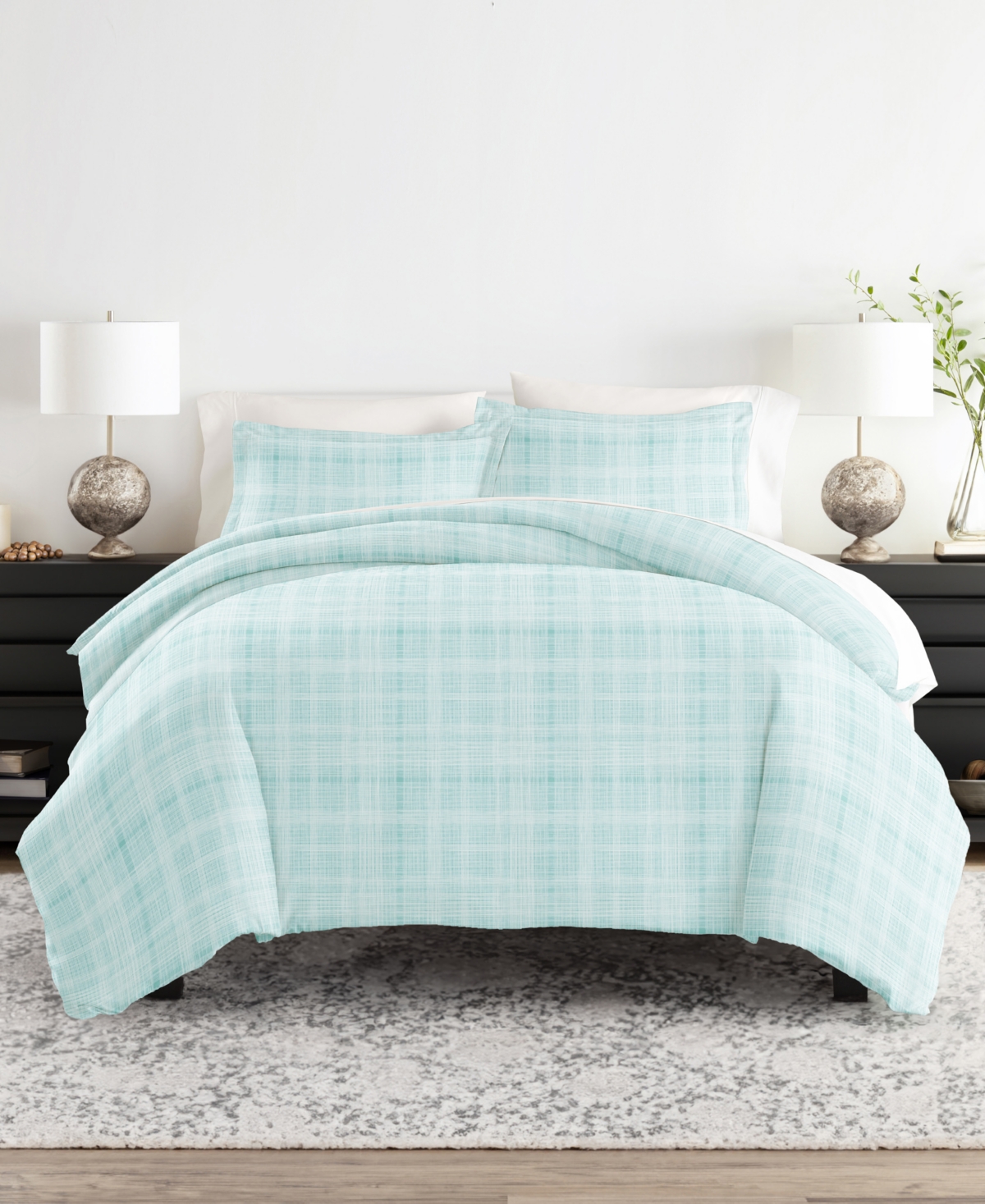 ienjoy Home Elegant Designs Patterned Duvet Cover Set, Twin/Twin Xl - Aqua Thatch