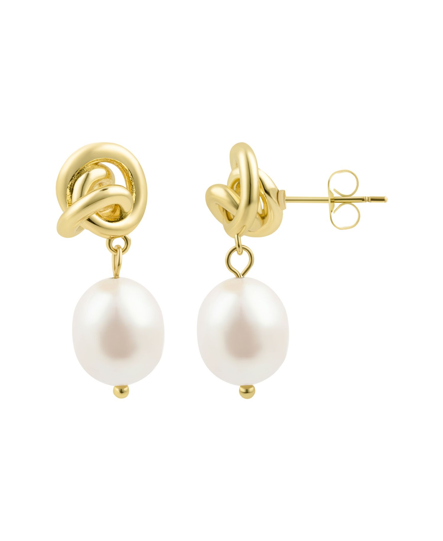 Freshwater Cultivated Pearl Knot Earrings