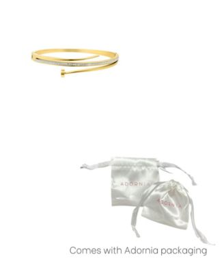 Tarnish Resistant Gold Pave Nail Bangle Bracelet