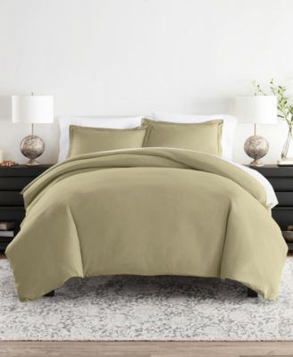 Double Brushed Solid Duvet Cover Set, Full/Queen