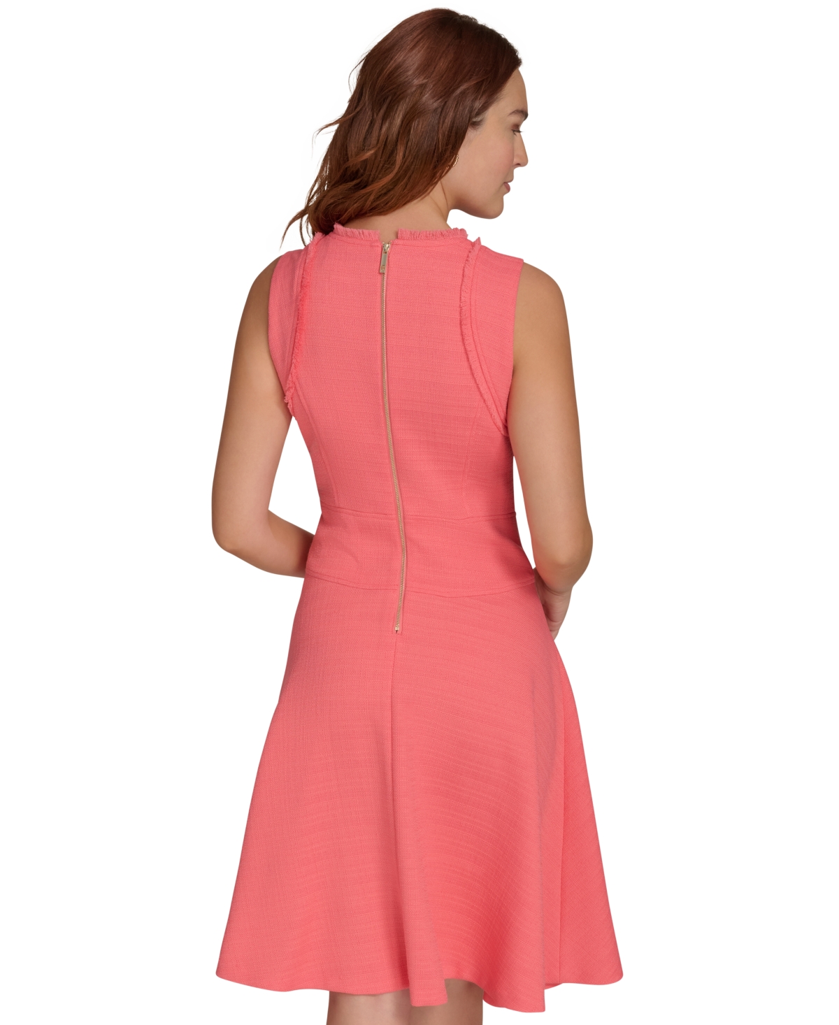 TOMMY HILFIGER PETITE TEXTURED FIT & FLARE DRESS 