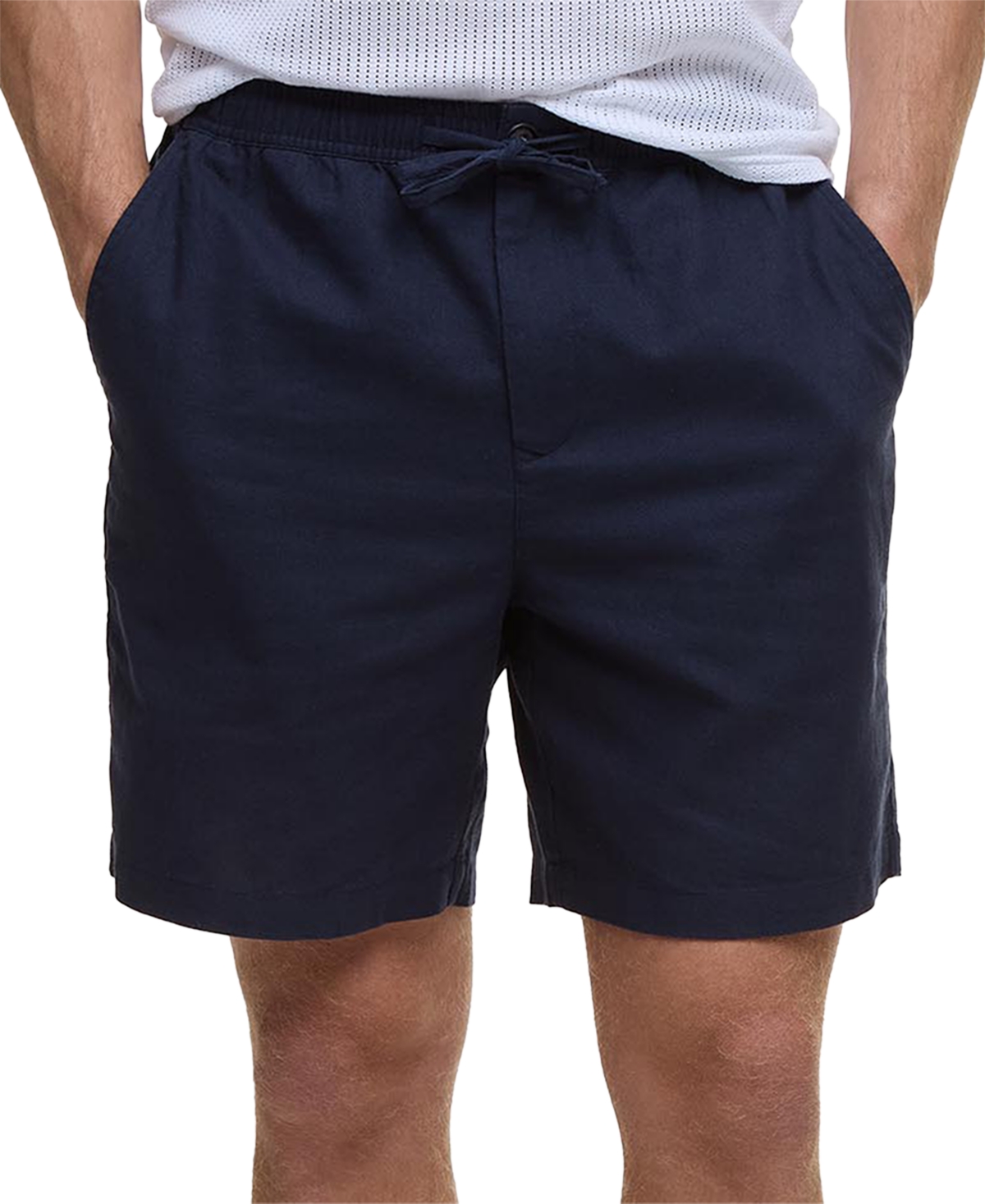 Shop Barbour Men's Relaxed-fit Drawstring Shorts In Navy
