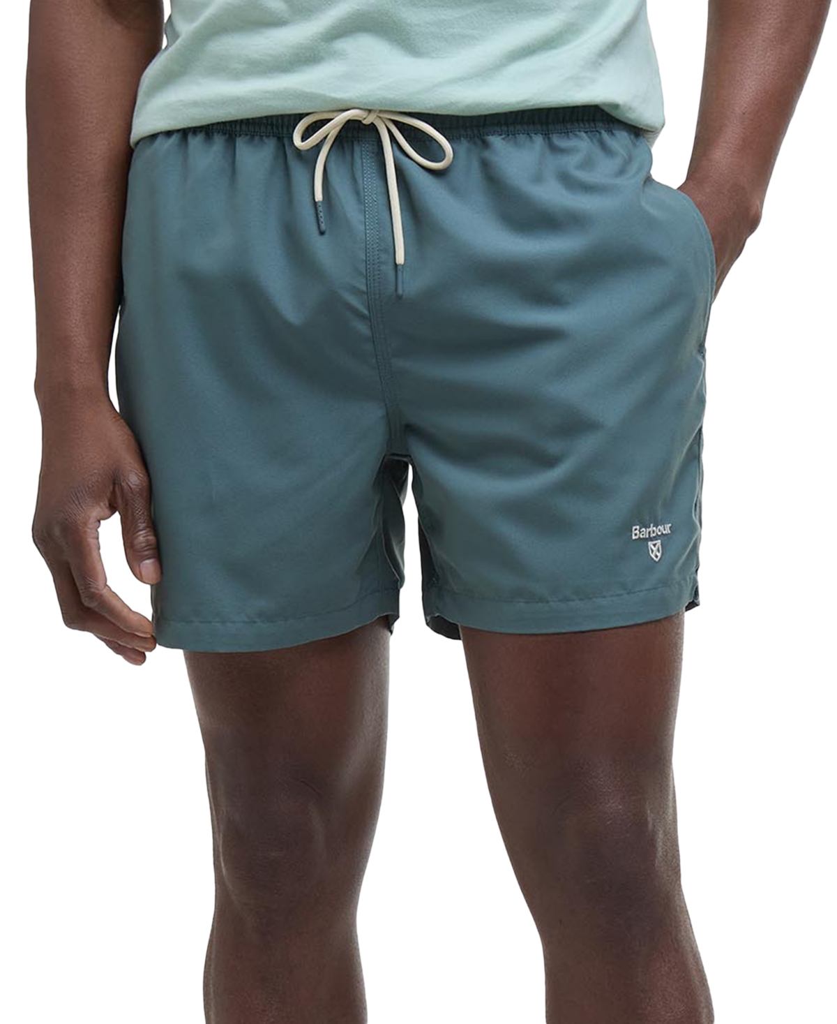 Barbour Staple Logo 5 Swim Shorts In Vintage Teal