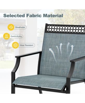 Patio Dining Chairs Set of 4 All Weather Outdoor Chairs w/ High Back & Armrests