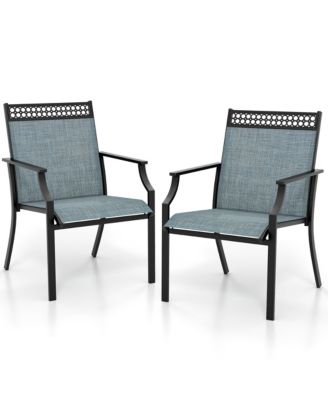Patio Dining Chairs Set of 4 All Weather Outdoor Chairs w/ High Back & Armrests