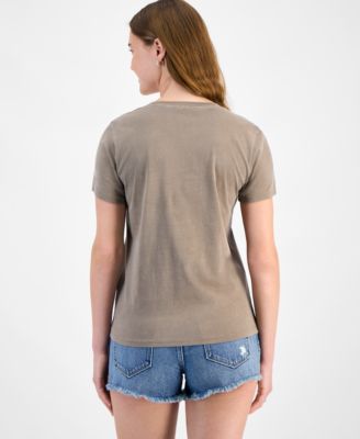 Women's Embroidered Floral Classic Crewneck T-Shirt