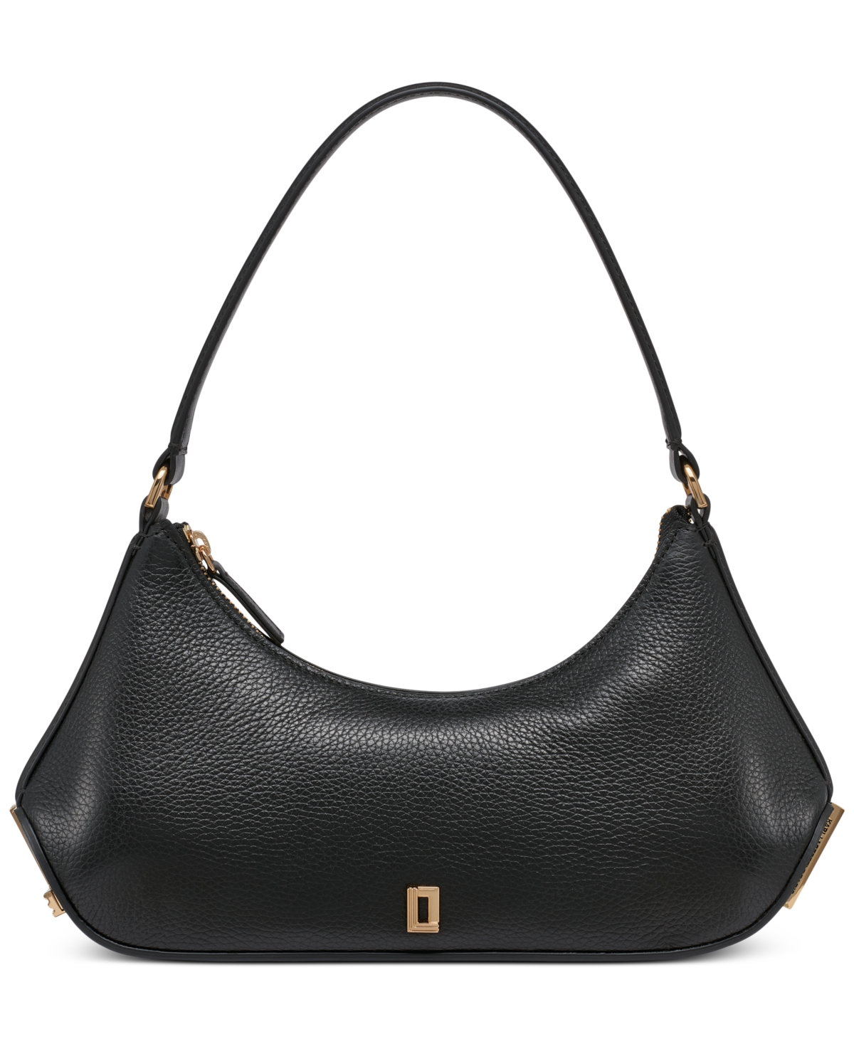 Arielle Leather Shoulder Bag - Black/gold