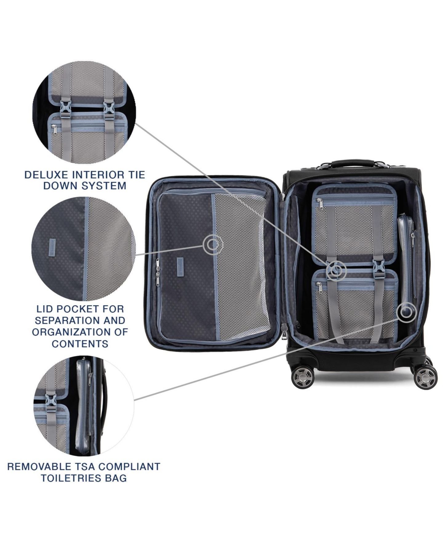 Чемодан Travelpro Platinum Elite Business Plus 20" Carry-on Spinner, цвет: Теневой чёрный — фото 17