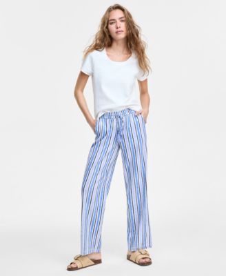 Liverpool Los Angeles Womens Drawstring Wide Leg Pull On Pants Pxs 3x