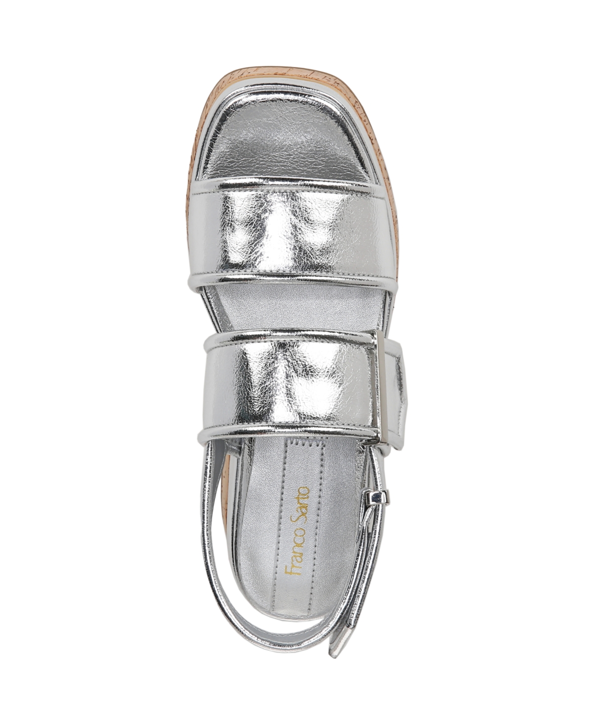 Franco Sarto Piper Slingback Platform Sandal In Silver Faux Leather