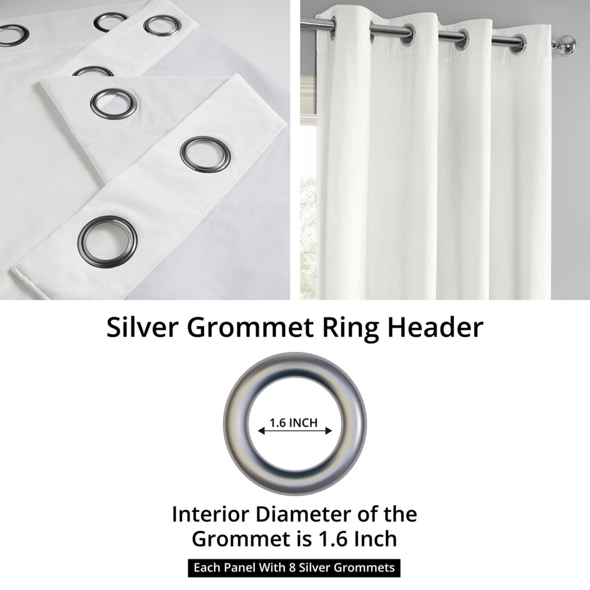 Half Price Drapes Primary White Grommet Signature Velvet Blackout Curtain In White