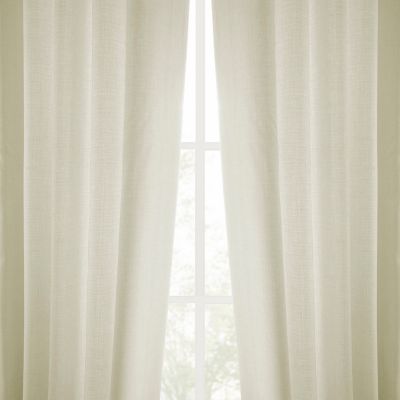 Gravity Ivory Italian Faux Linen Room Darkening Curtain