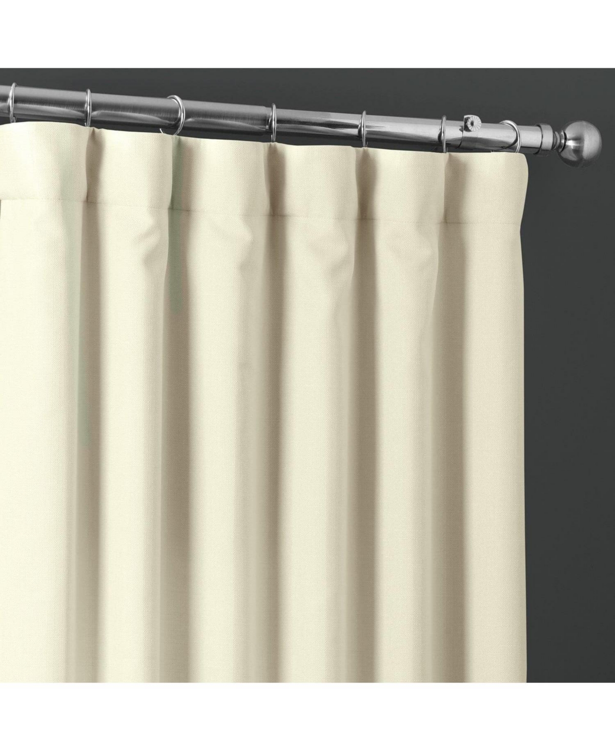 Half Price Drapes Gravity Ivory Italian Faux Linen Room Darkening Curtain In Cream