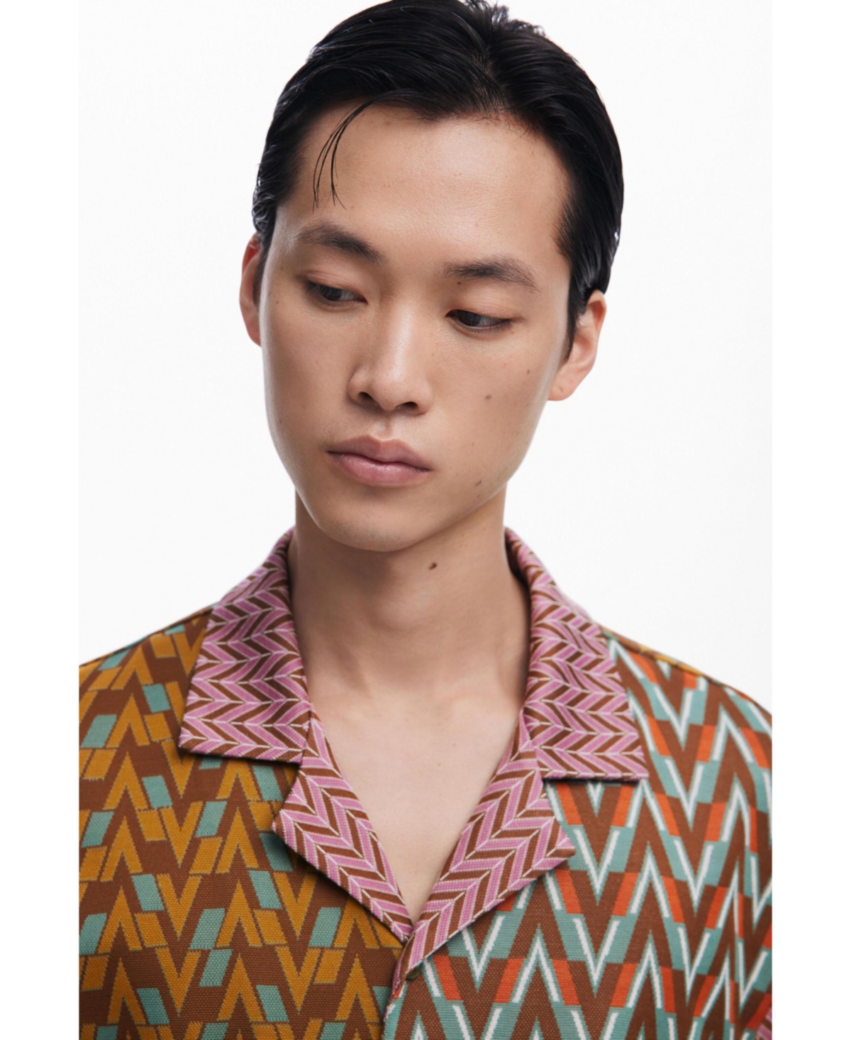 DESIGUAL MEN'S SIXTIES JACQUARD SHIRT 