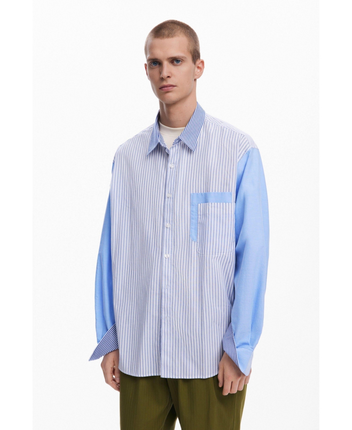 Men's Patchwork-Kombihemd - Blue