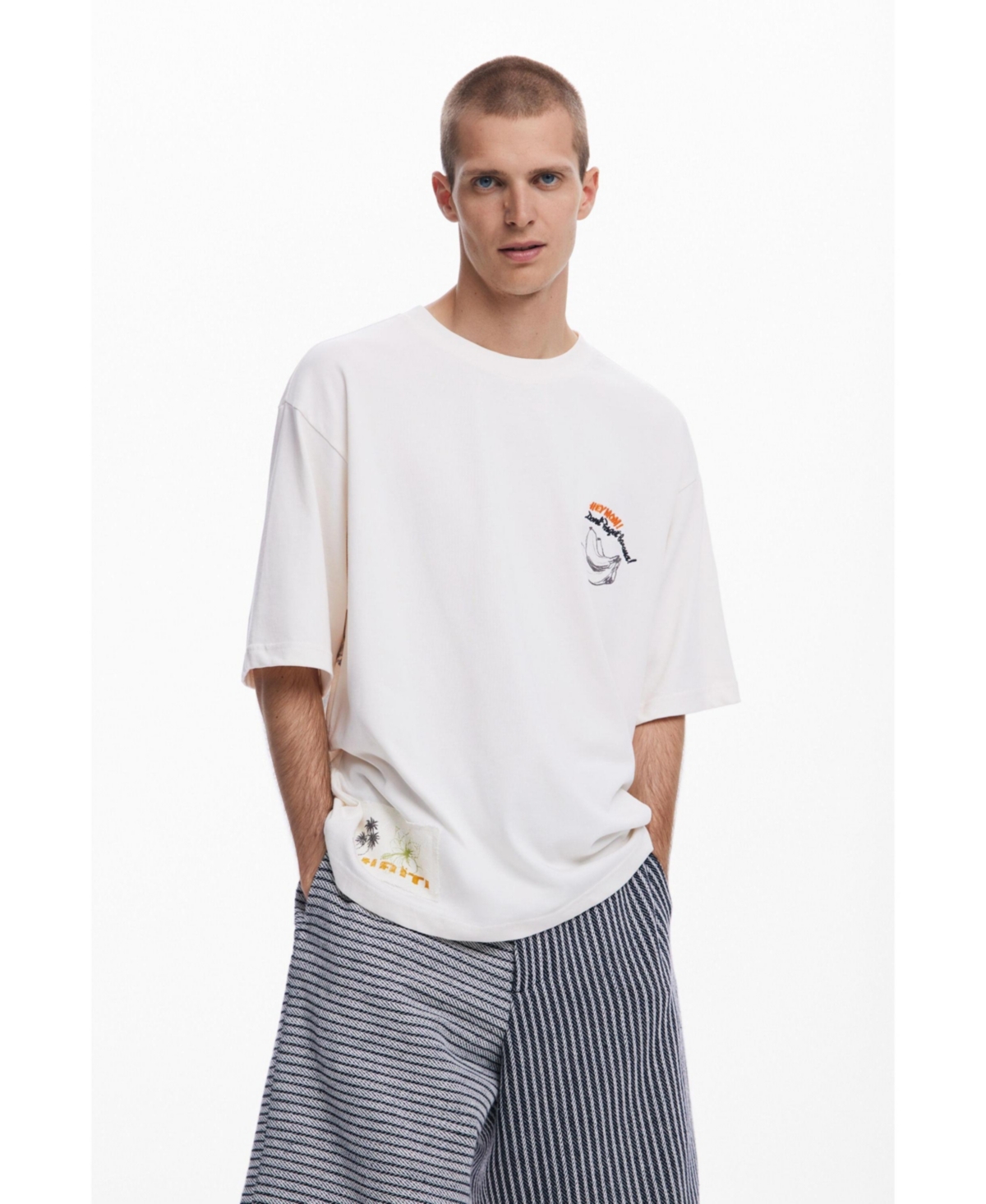Men's Parrot T-shirt - Light beige