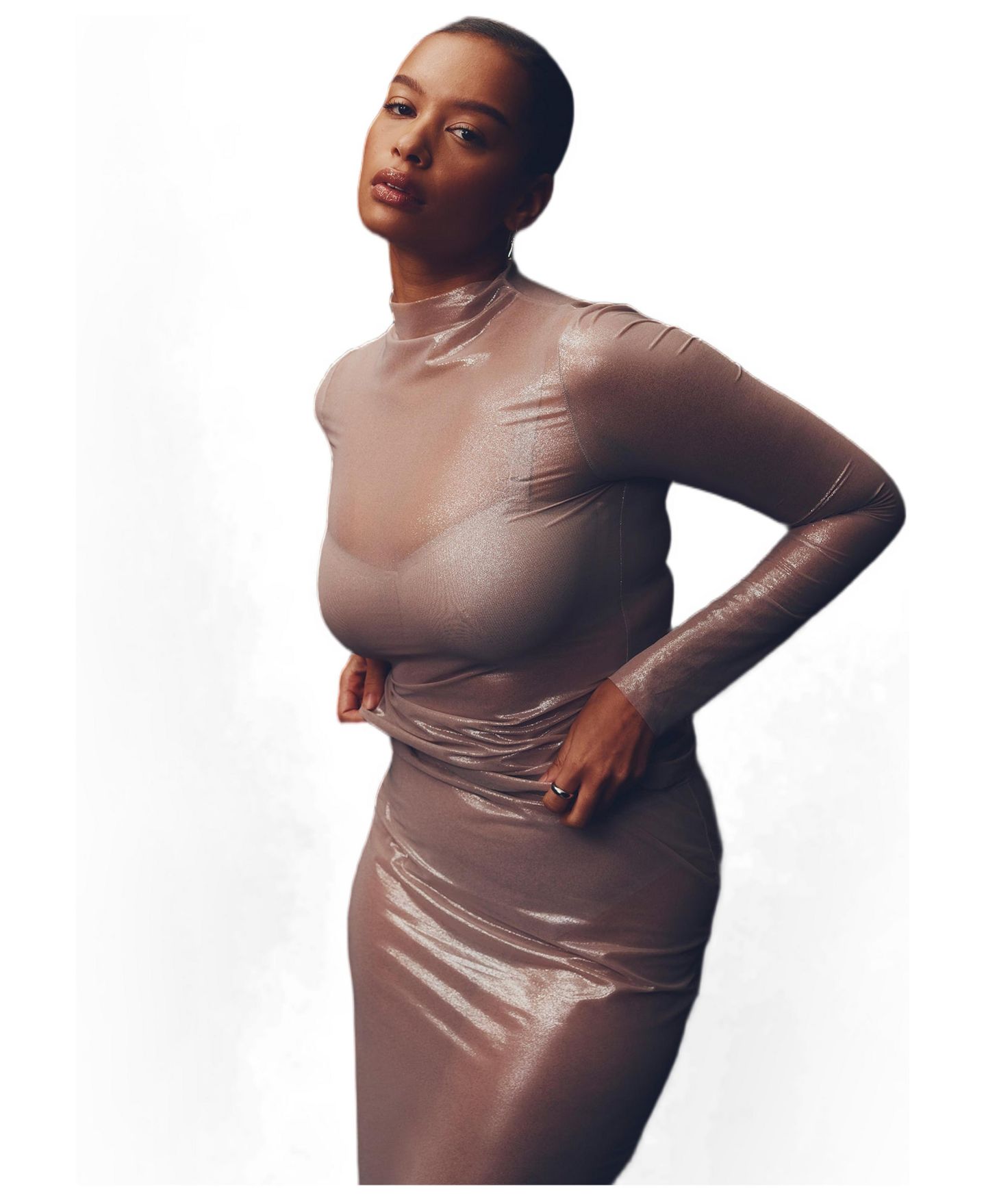 Женский топ CUUP The Mockneck - Mesh, цвет: Moonbeam — фото 1