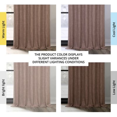 Extra Wide Textured Faux Linen Room Darkening Curtain