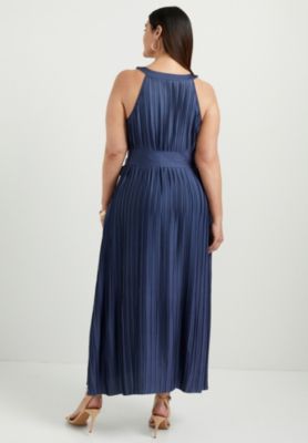 June + Vie Women's June + Vie Pleated Halter Maxi Dress