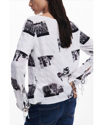 Women's Textured blouse with bows