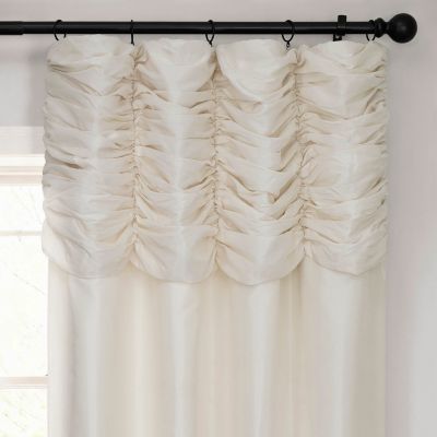 Ruched Vintage Textured Faux Dupioni Silk Curtain
