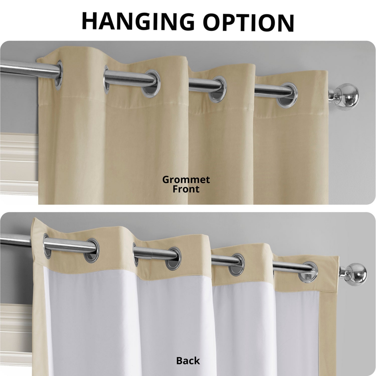 Half Price Drapes Neutral Ground Grommet Signature Velvet Blackout Curtain In Cream