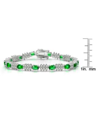 Sterling Silver Colored Cubic Zirconia Tennis Bracelet