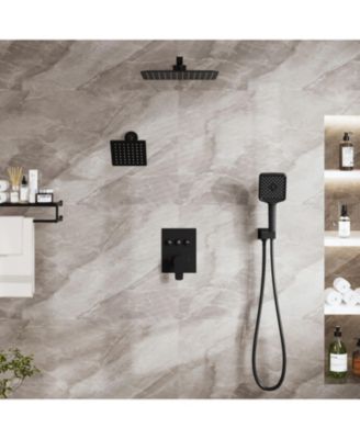 3-Function Dual Shower Head Pressure-balanced Shower System with 4 Sprays Handheld