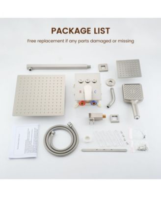 3-Function Dual Shower Head Pressure-balanced Shower System with 4 Sprays Handheld