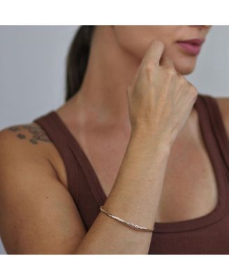 Thin Stacking Twist Single Bangle Bracelet Yellow Gold Plated Brass