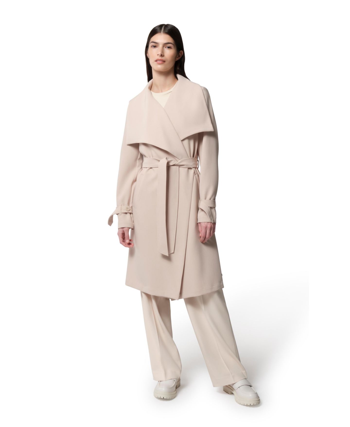 Женское пальто Soia & Kyo Olivia Relaxed-Fit Belted Trench With Cascade Collar, цвет: Туманный — фото 3
