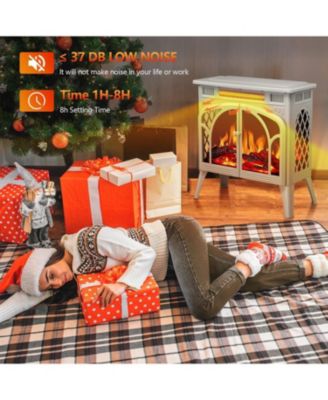 Electric Firplace Heater, Infrared Heaters with Remote Control and 3D Flame Effect and Heating Mode, Overheating Safe