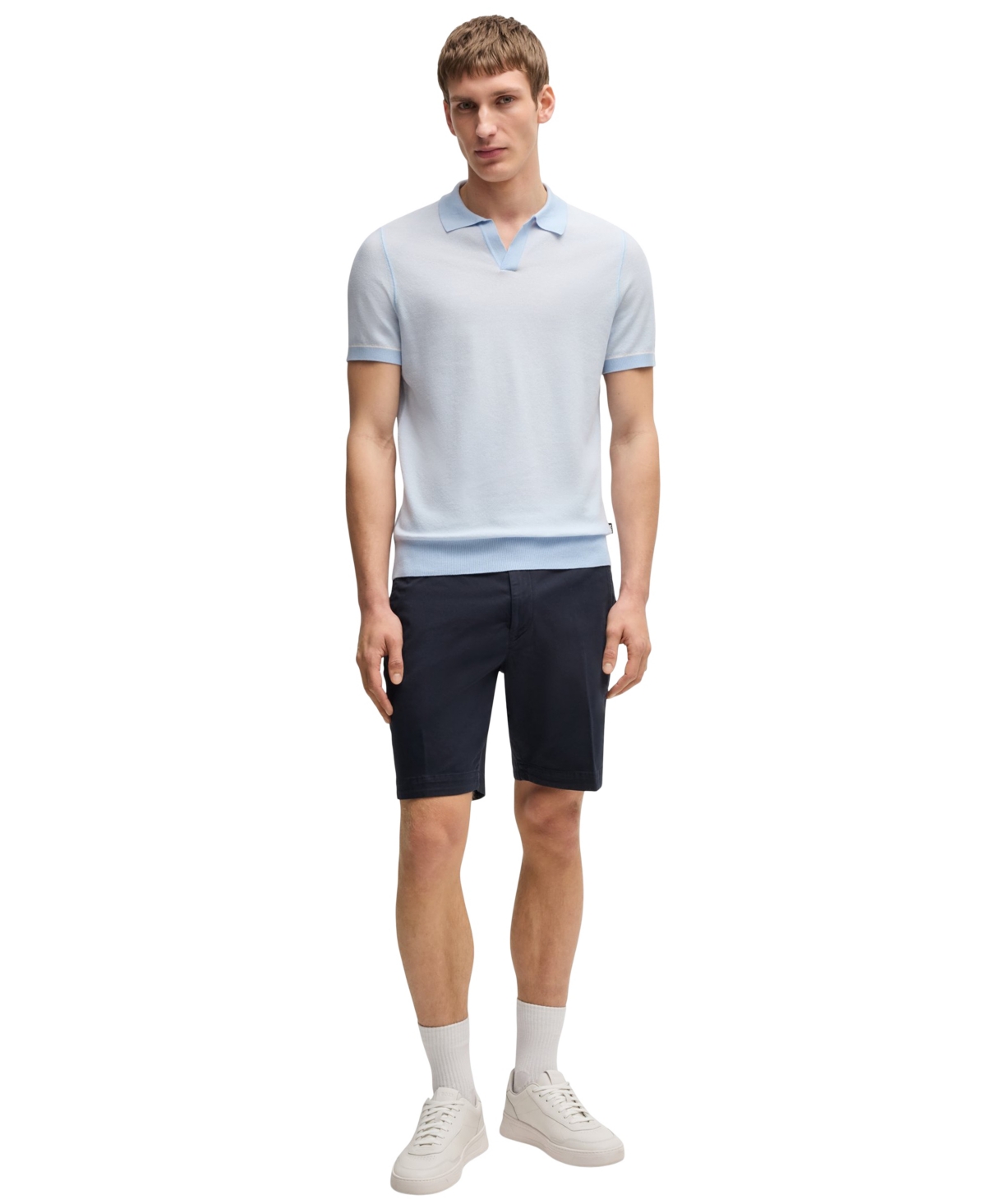 Hugo Boss S-commuter Slim-fit Shorts In Dark Blue