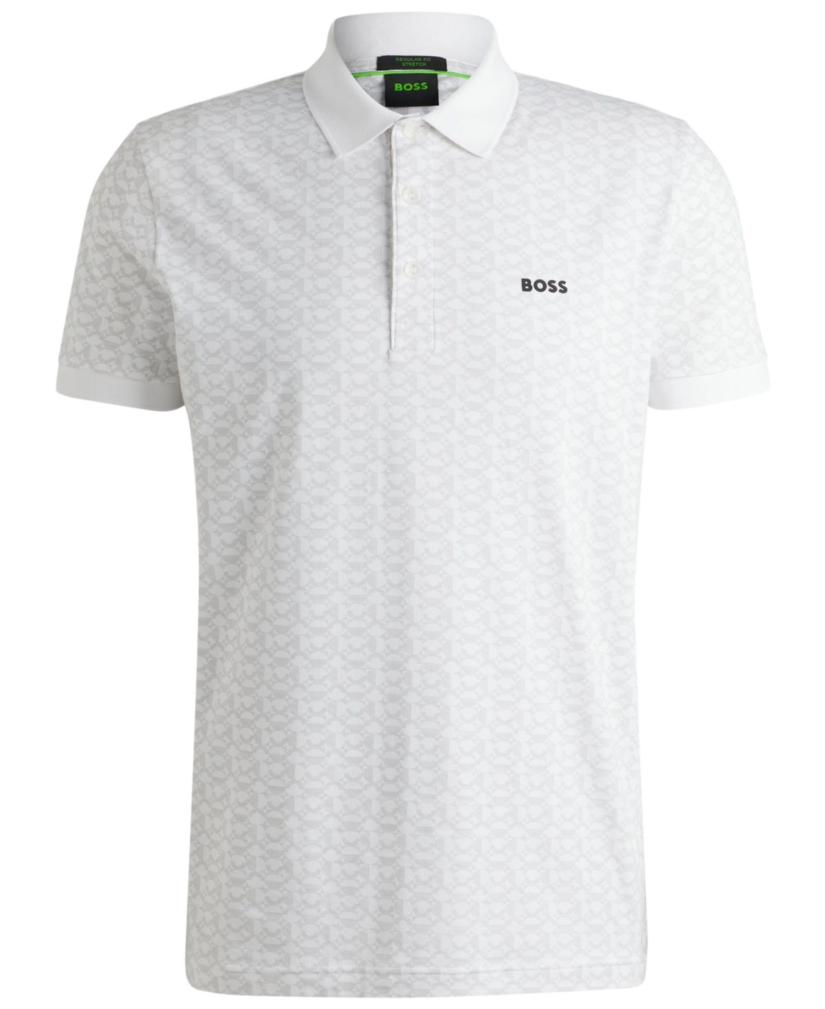 Hugo Boss Boss By  Men's Patterned Regular-fit Paddy Polo Shirt In White