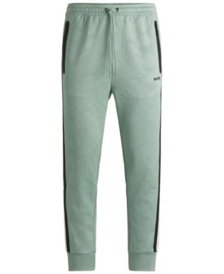 Men's Jacquard-Woven Relaxed-Fit Tracksuit Bottoms
