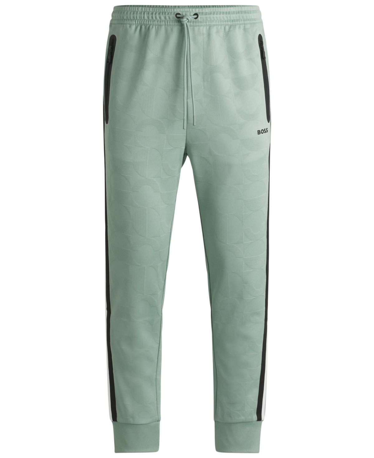 Hugo Boss Boss By  Men's Jacquard-woven Relaxed-fit Tracksuit Bottoms In Open Green