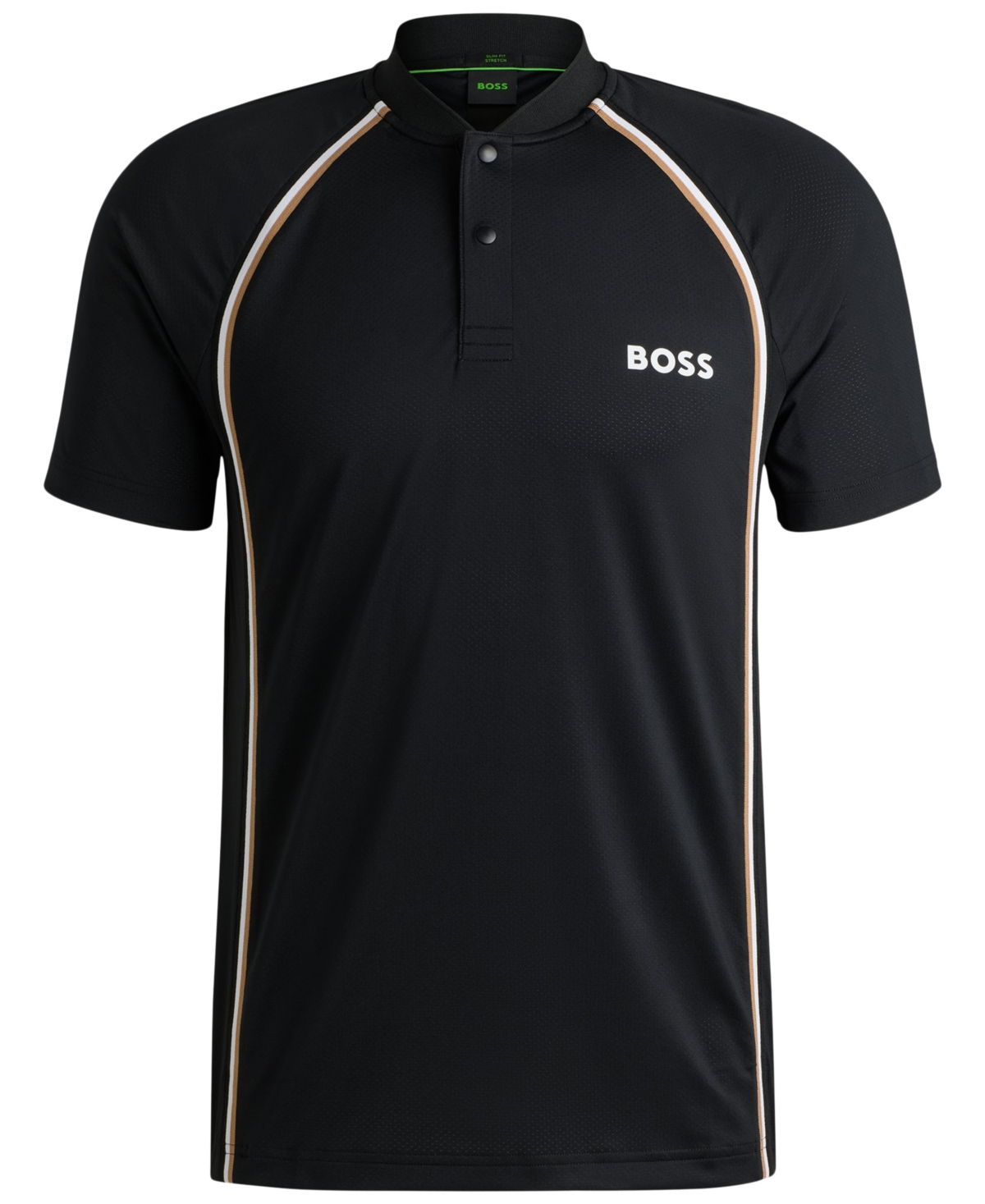 Hugo Boss Active Slim-fit Polo Shirt In Super-stretch Mesh In Black