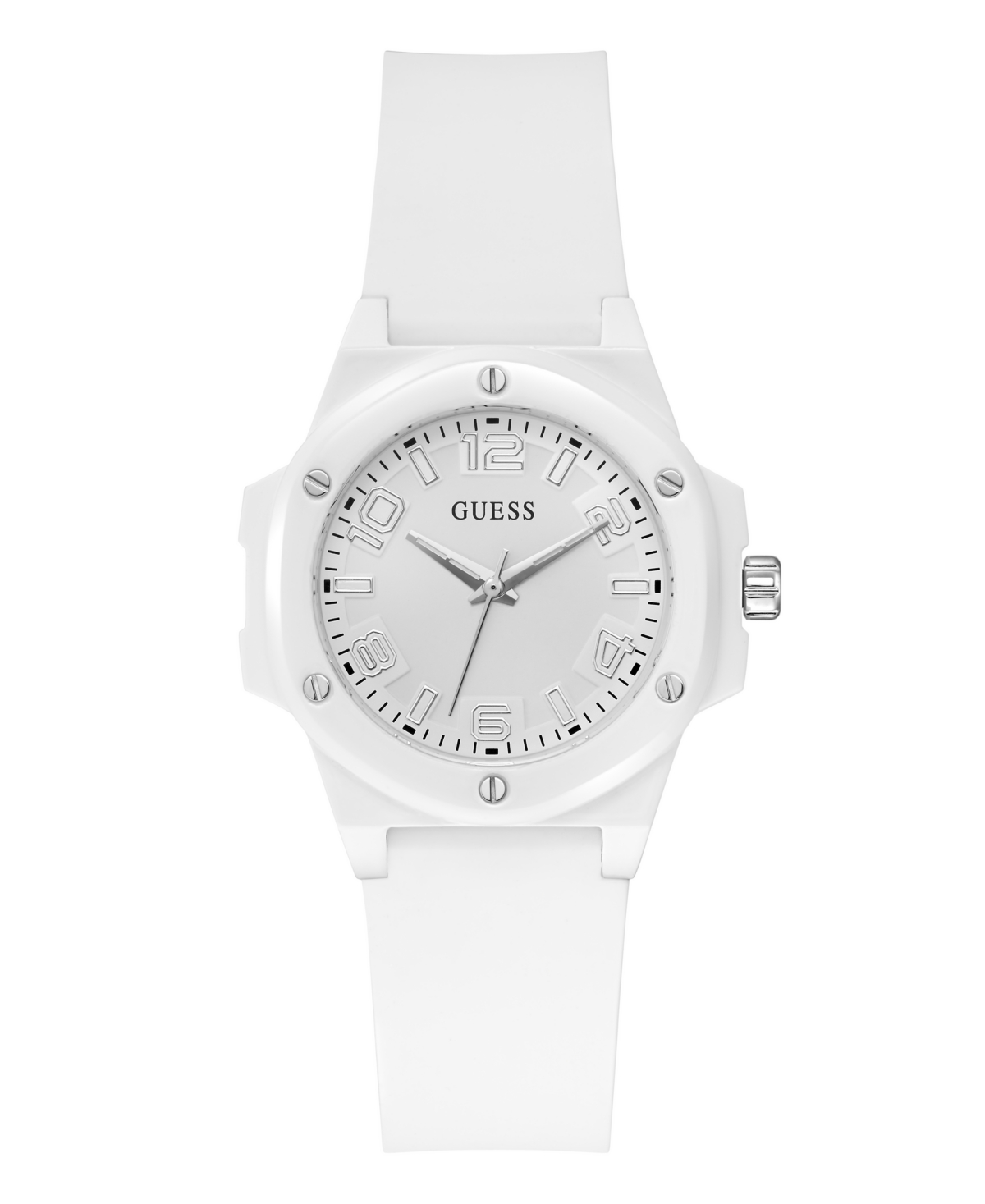 Guess Women's Analog White Silicone Watch, 34mm