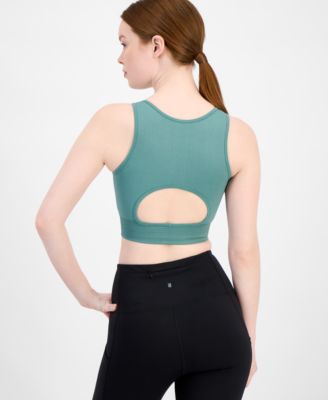 Women's High-Neck Cutout-Back Sports Bra, Exclusively at Macy's