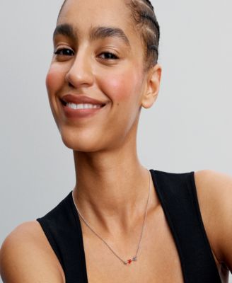 Sterling Silver Arrow and Murano Glass Heart Necklace