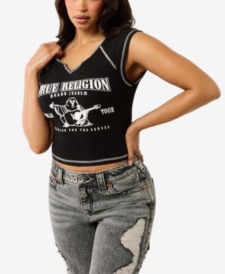 Women's Logo Rib Notched Baby T-Shirt