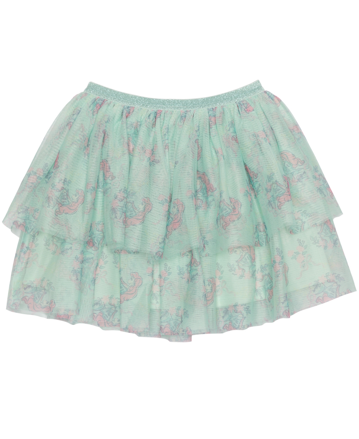 Disney Toddler & Little Girls 2-pc. Minnie Mouse Kindness Printed Flutter-sleeve T-shirt & Tulle Skirt Set In Ivory