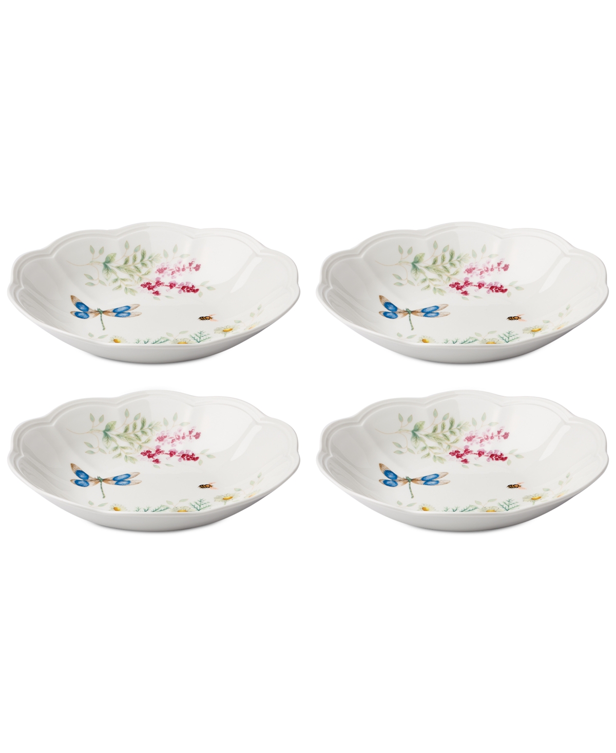 Butterfly Meadow Herbs Pasta Bowls, Set of 4 - Multi