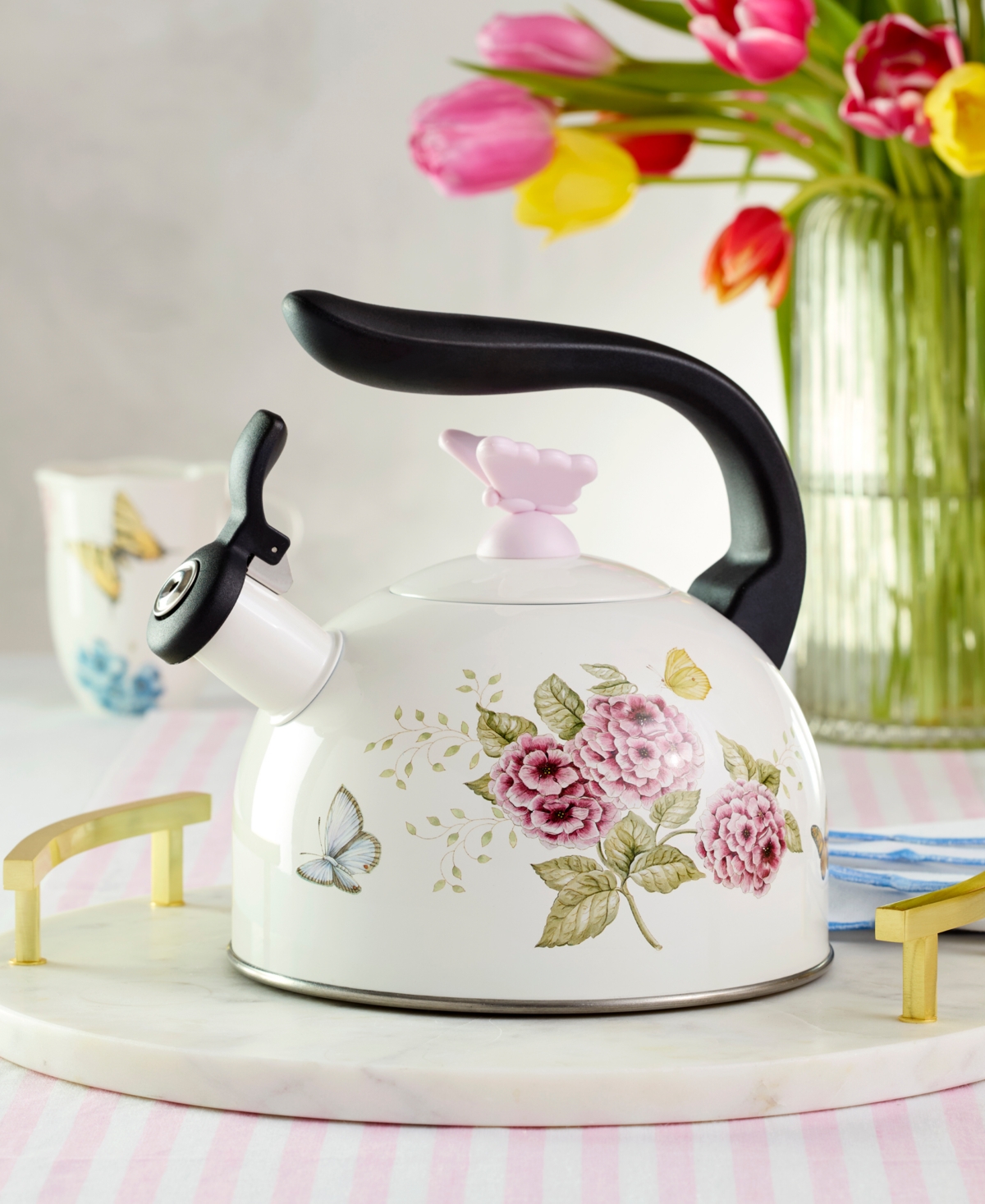 Lenox Butterfly Meadow Colors Tea Kettle In Multi