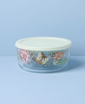 Butterfly Meadow Glass Food Storage Container with Lid, Set of 4