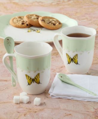 Butterfly Meadow Mug with Spoon, Set of 8, Exclusively at Macy's