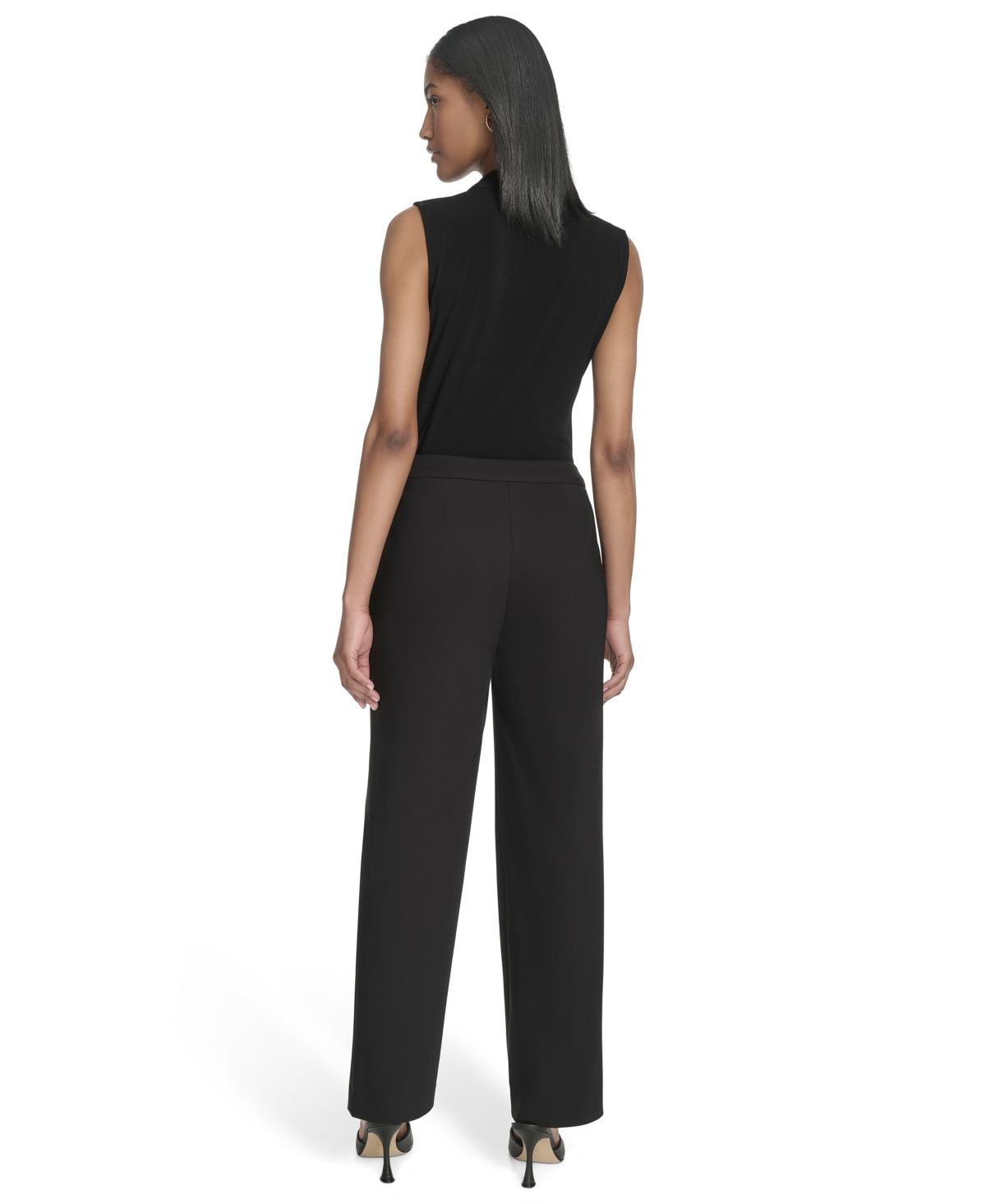 HALSTON WOMEN'S BUTTON-DETAILED MID-RISE ANKLE PANTS 
